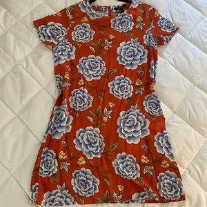 Forever 21 Oriental Floral Pattern Mini Dress